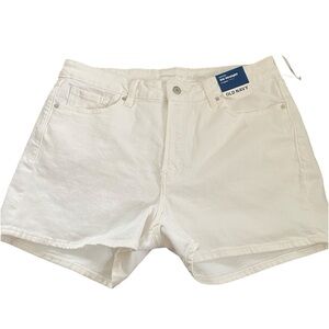 Old Navy White Denim Shorts Size 14 NWT